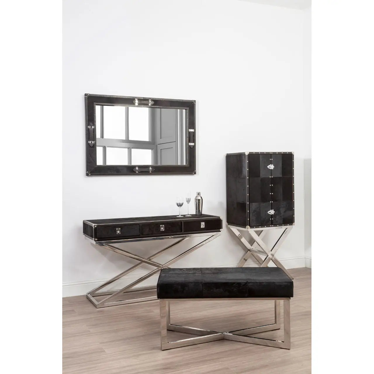 aRmanica MAYFAIR TOWNHOUSE LEATHER FRAME MIRROR