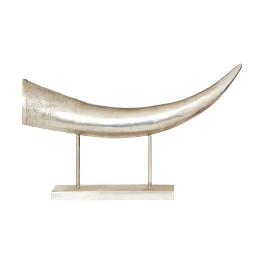 aRmanica ARIA LARGE SILVER HORN ORNAMENT