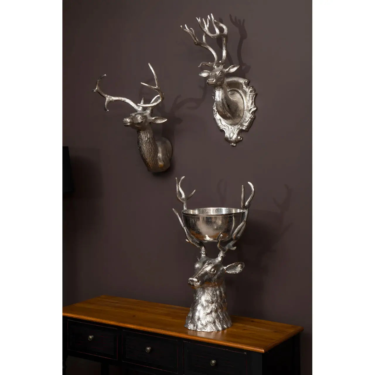 aRmanica CILER WALL MOUNTED STAG WITH CURVED ANTLERS