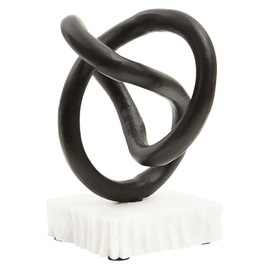 aRmanica MILANO SMALL BLACK FINISH KNOT SCULPTURE