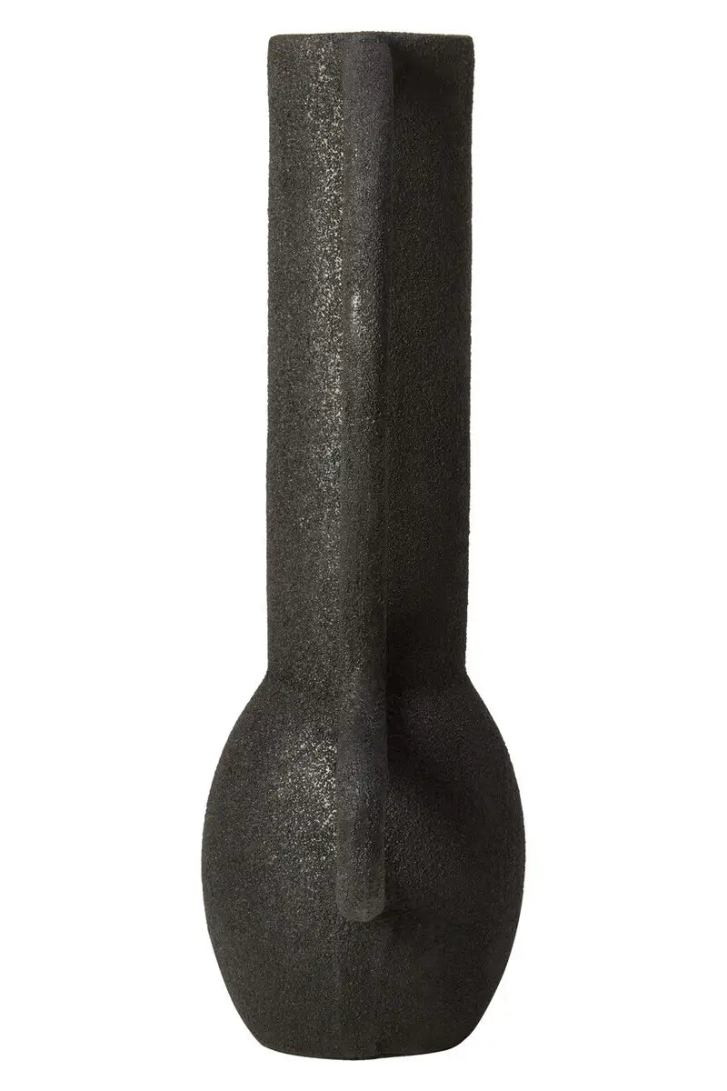 aRmanica Large Textured Black Vase