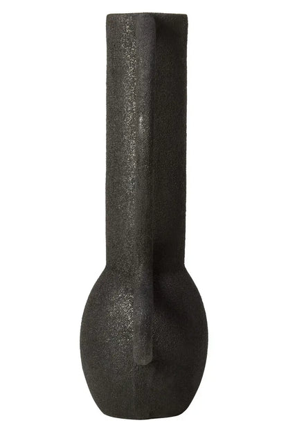 aRmanica Large Textured Black Vase