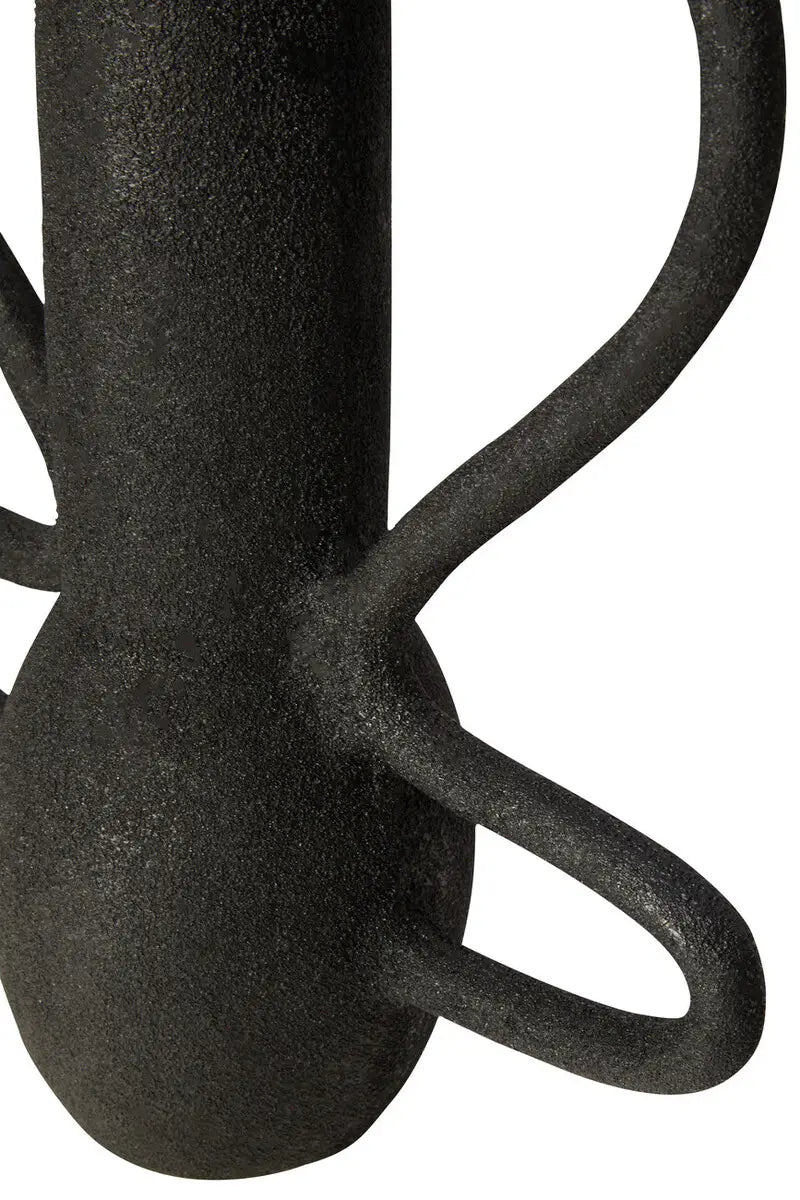 aRmanica Large Textured Black Vase