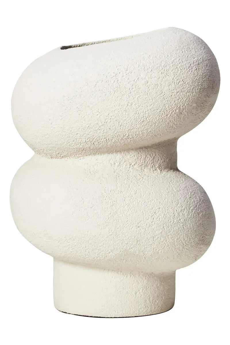 aRmanica Small Textured White Bubble Vase