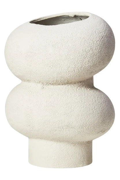 aRmanica Small Textured White Bubble Vase