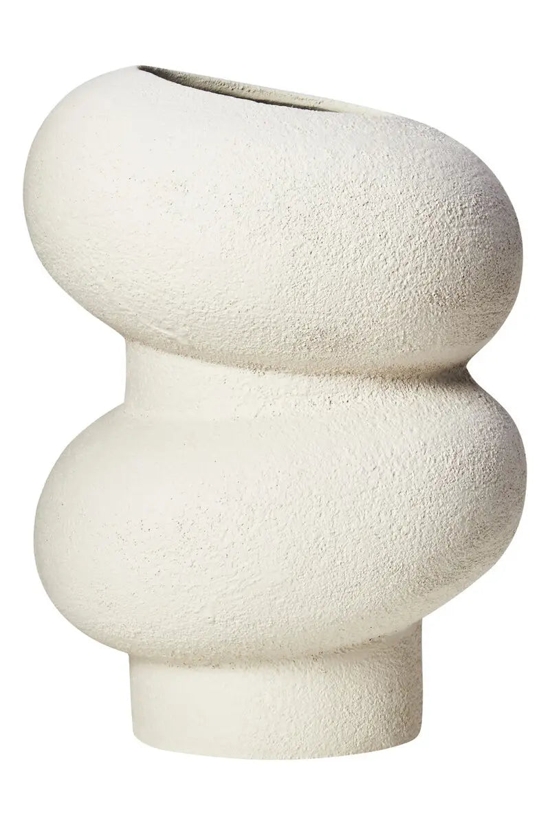 aRmanica Small Textured White Bubble Vase