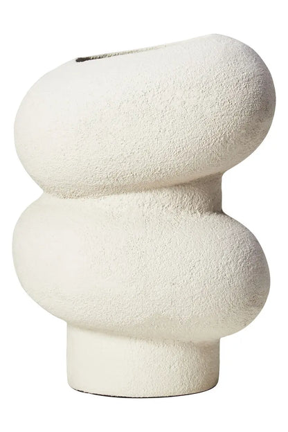 aRmanica Small Textured White Bubble Vase