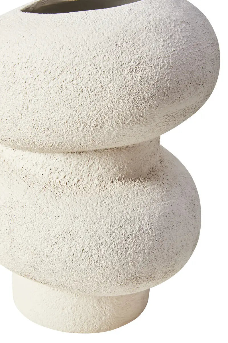 aRmanica Small Textured White Bubble Vase