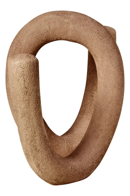 aRmanica Large Textured Beige Loop Sculpture