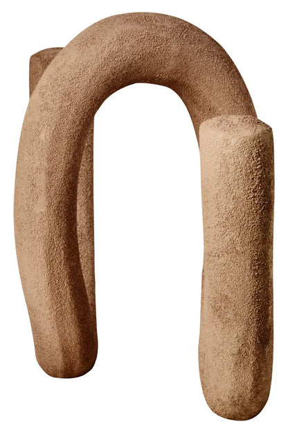 aRmanica Large Textured Beige Loop Sculpture