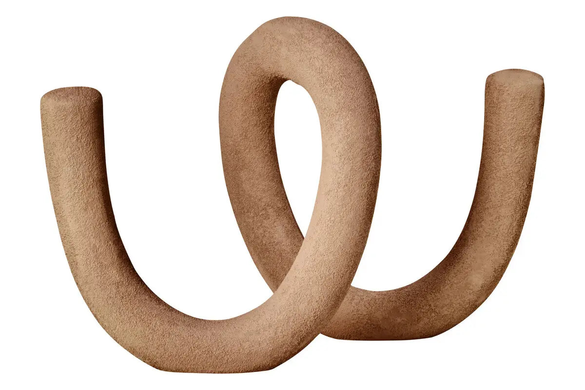 aRmanica Large Textured Beige Loop Sculpture