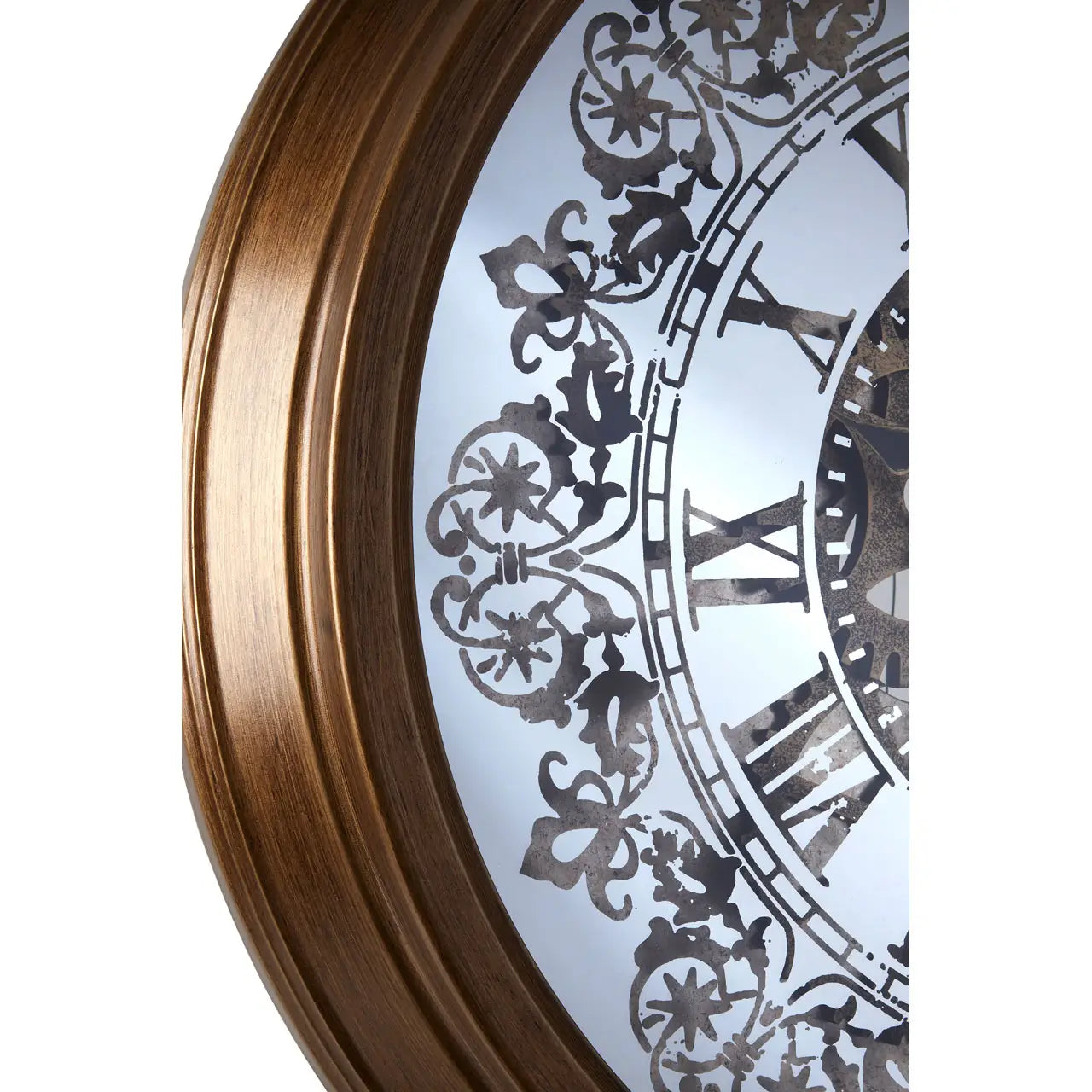 aRmanica GLADSTONE GOLD ROUND WALL CLOCK