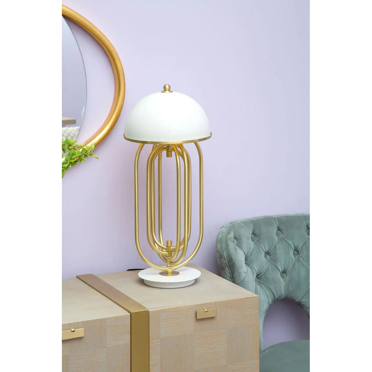 aRmanica METRO TABLE LAMP WITH WHITE SHADE