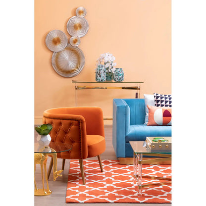 aRmanica MAYFAIR ORANGE AND WHITE RUG