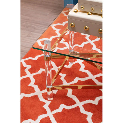 aRmanica MAYFAIR ORANGE AND WHITE RUG