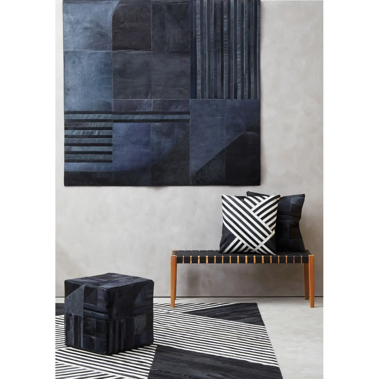 aRmanica SOHO BLACK AND GREY RUG