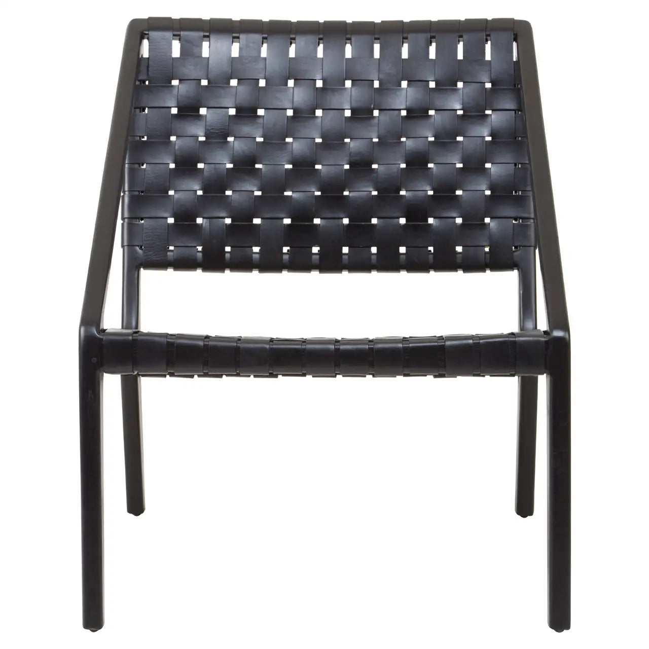 aRmanica BANDARI BLACK LEATHER WOVEN CHAIR