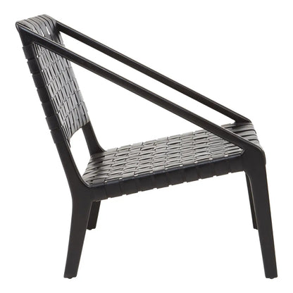 aRmanica BANDARI BLACK LEATHER WOVEN CHAIR