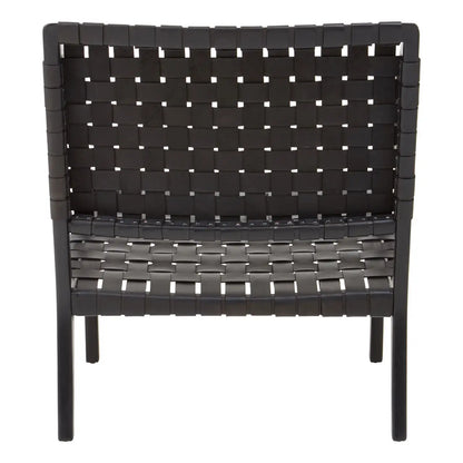 aRmanica BANDARI BLACK LEATHER WOVEN CHAIR