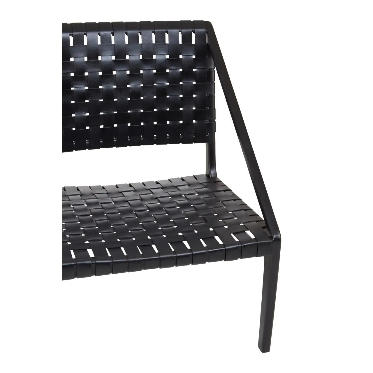 aRmanica BANDARI BLACK LEATHER WOVEN CHAIR