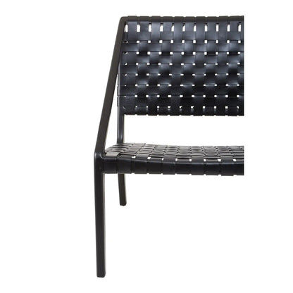 aRmanica BANDARI BLACK LEATHER WOVEN CHAIR