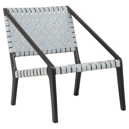 aRmanica BANDARI GREY LEATHER WOVEN CHAIR