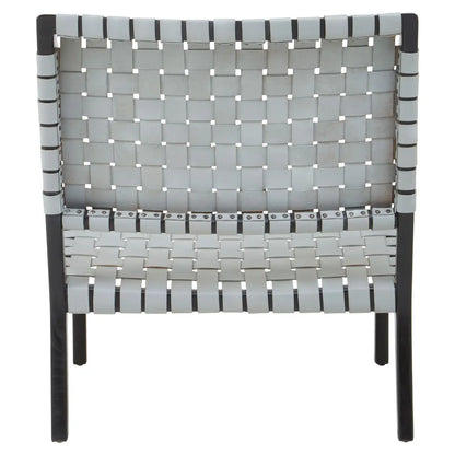 aRmanica BANDARI GREY LEATHER WOVEN CHAIR