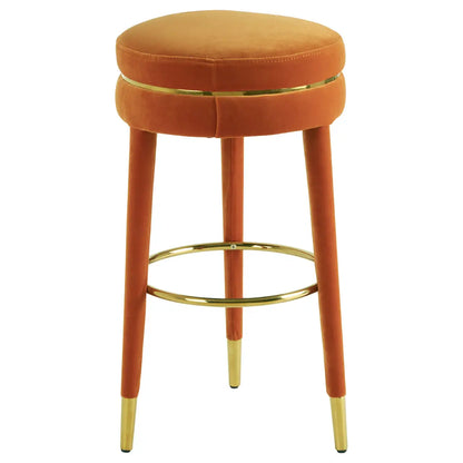 aRmanica DISTRICT ORANGE VELVET BAR STOOL