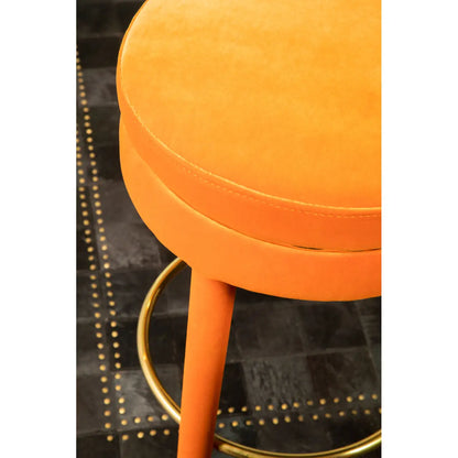 aRmanica DISTRICT ORANGE VELVET BAR STOOL