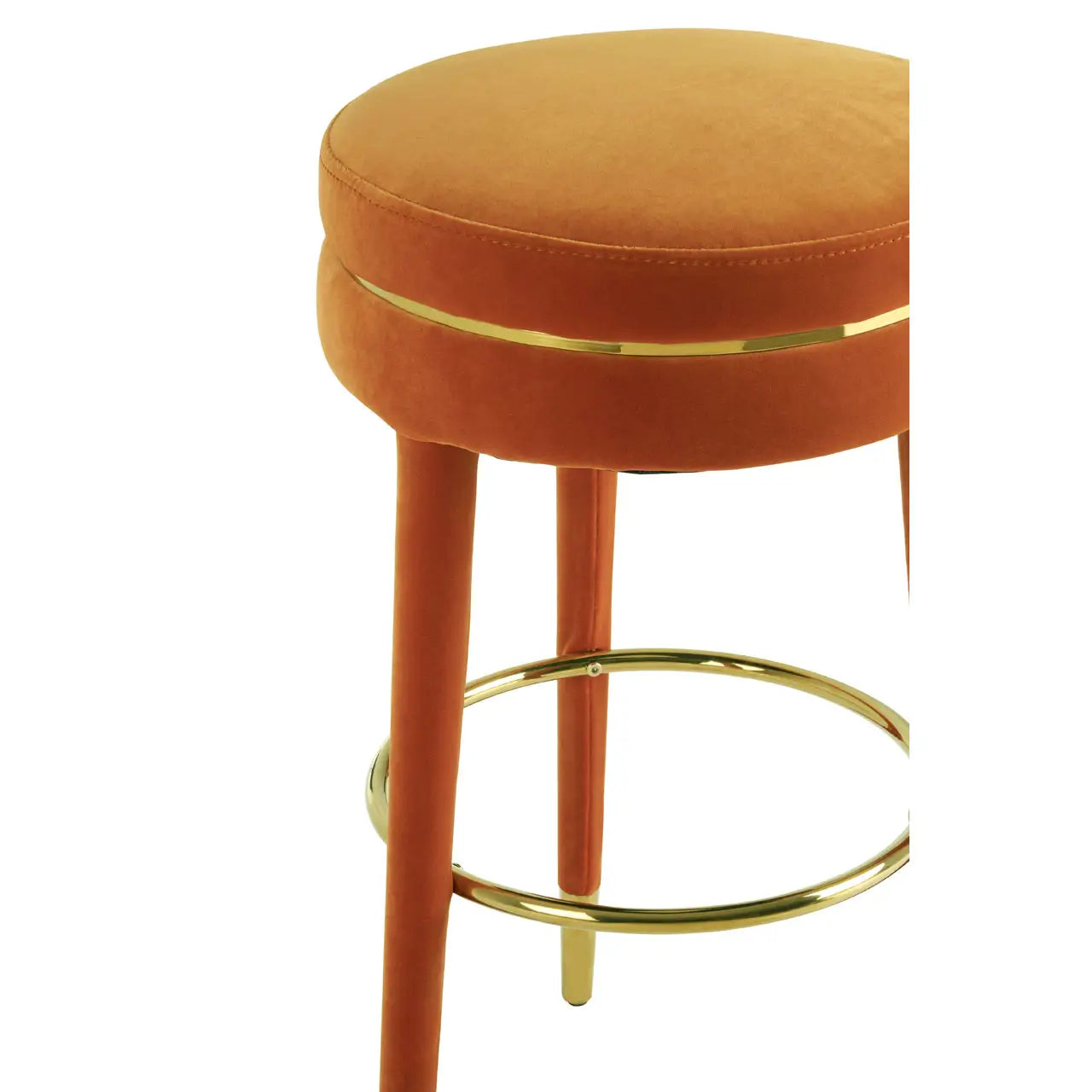 aRmanica DISTRICT ORANGE VELVET BAR STOOL