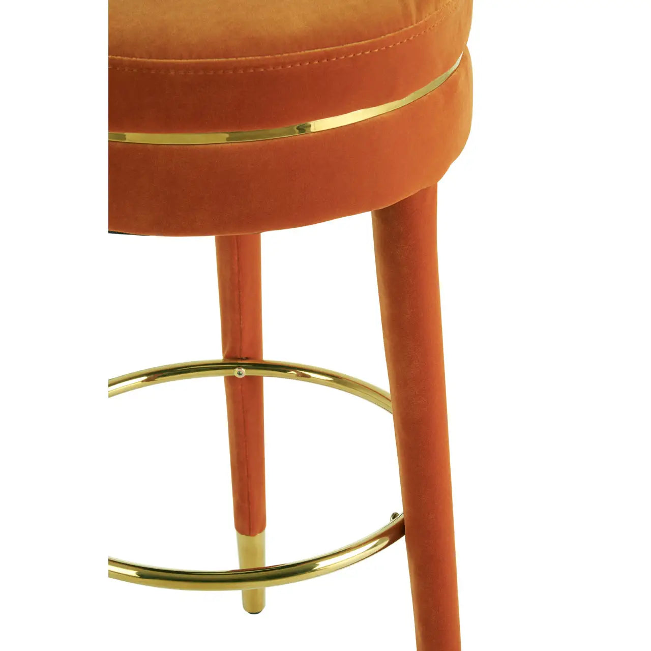 aRmanica DISTRICT ORANGE VELVET BAR STOOL