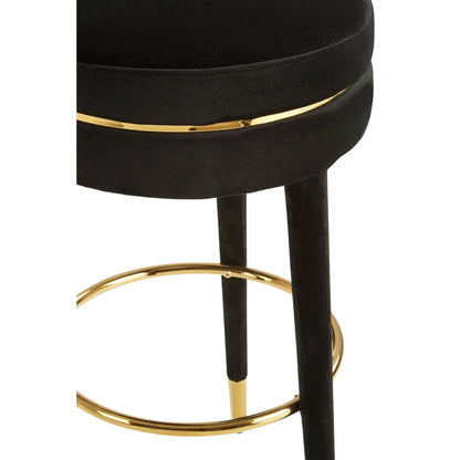 aRmanica DISTRICT BLACK VELVET BAR STOOL