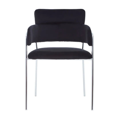 aRmanica ELECTERA BLACK VELVET DINING CHAIR  X2