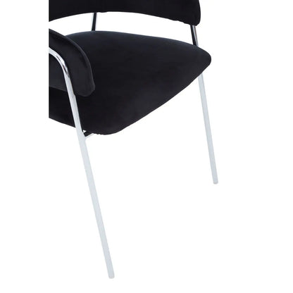 aRmanica ELECTERA BLACK VELVET DINING CHAIR  X2