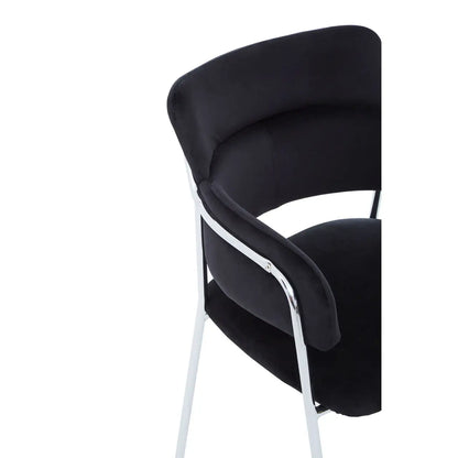 aRmanica ELECTERA BLACK VELVET DINING CHAIR  X2