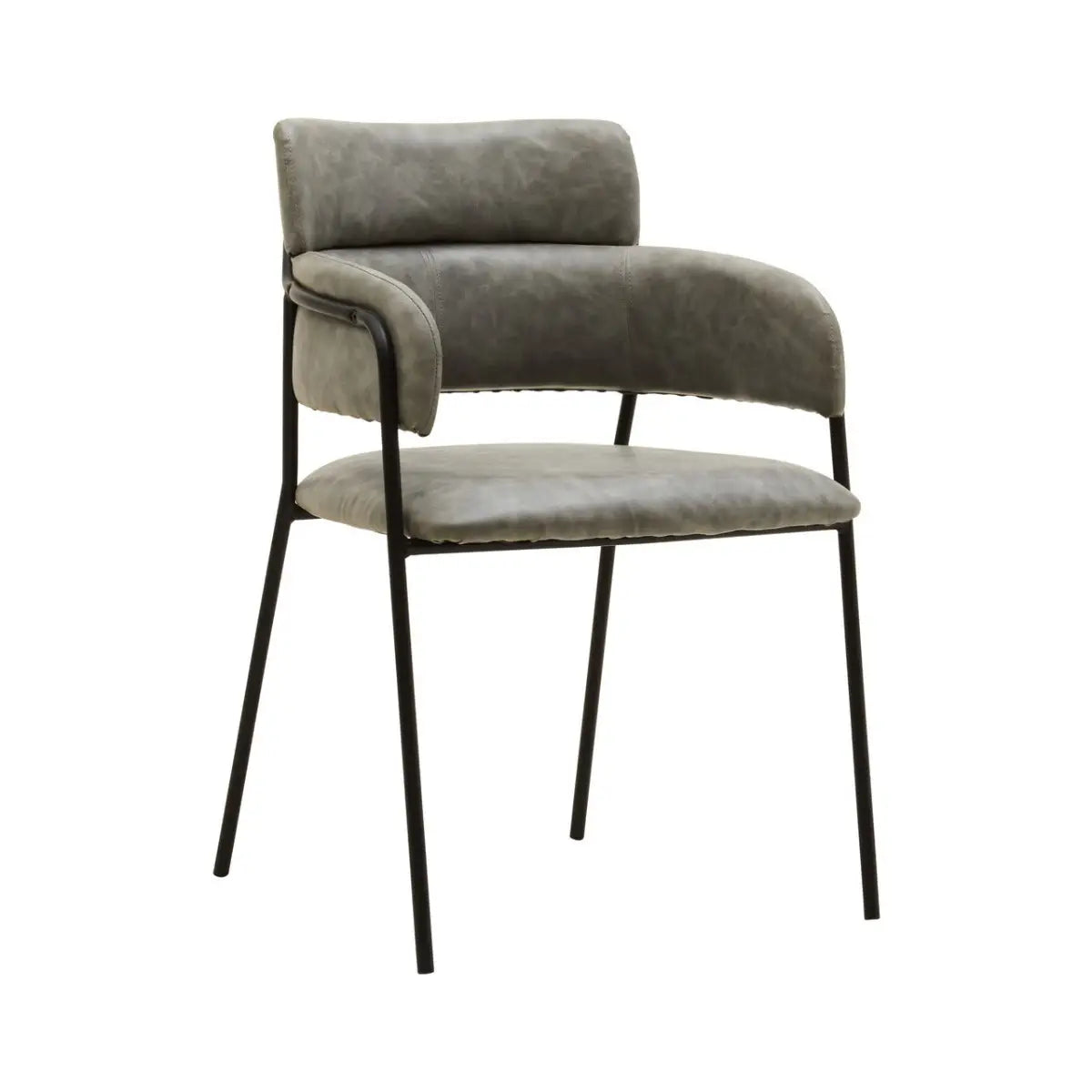 aRmanica ELECTERA GREY FAUX LEATHER DINING CHAIR  X2