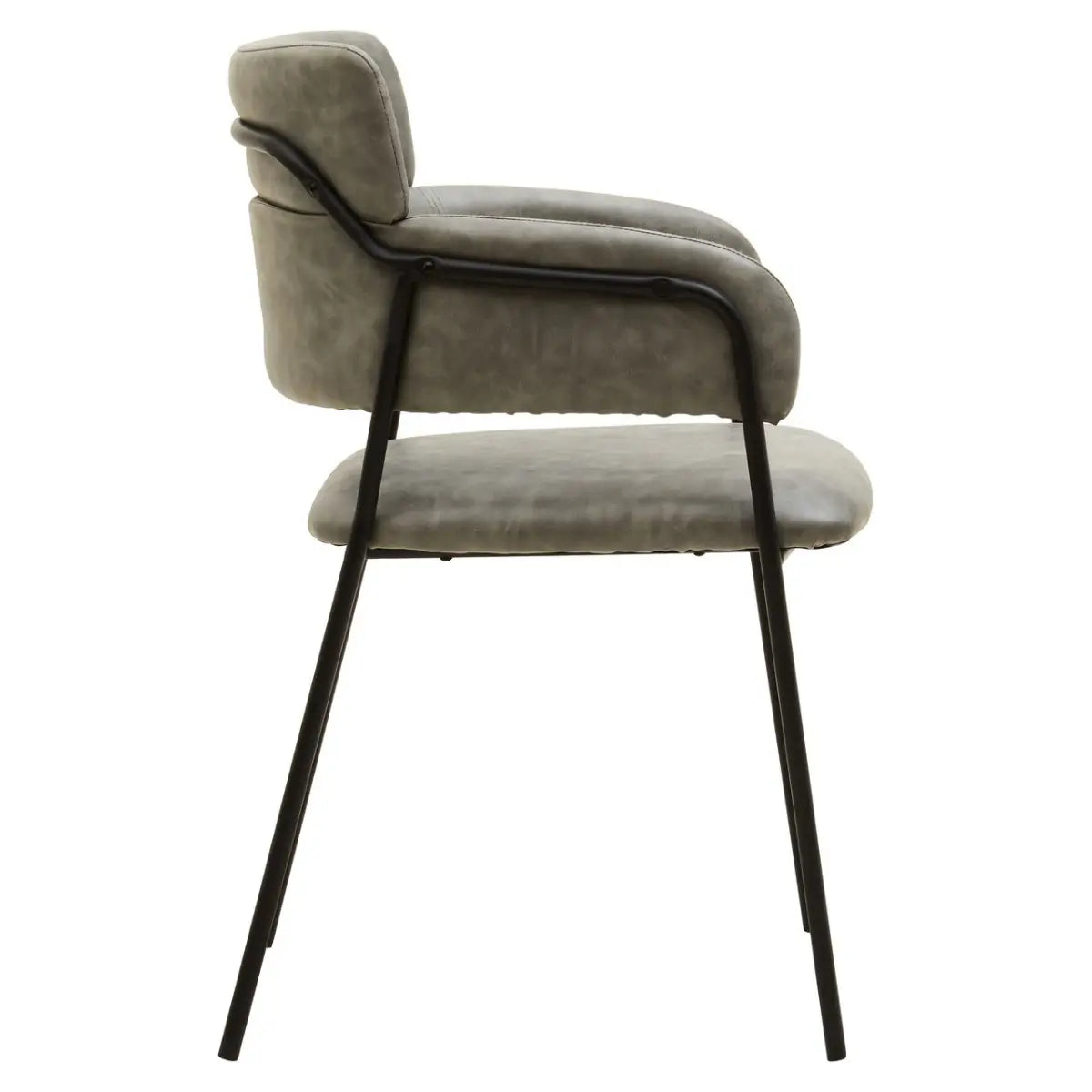 aRmanica ELECTERA GREY FAUX LEATHER DINING CHAIR  X2