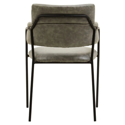 aRmanica ELECTERA GREY FAUX LEATHER DINING CHAIR  X2