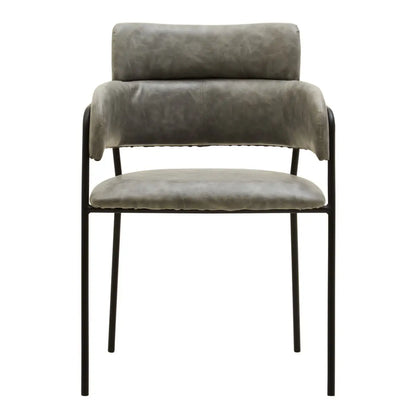 aRmanica ELECTERA GREY FAUX LEATHER DINING CHAIR  X2