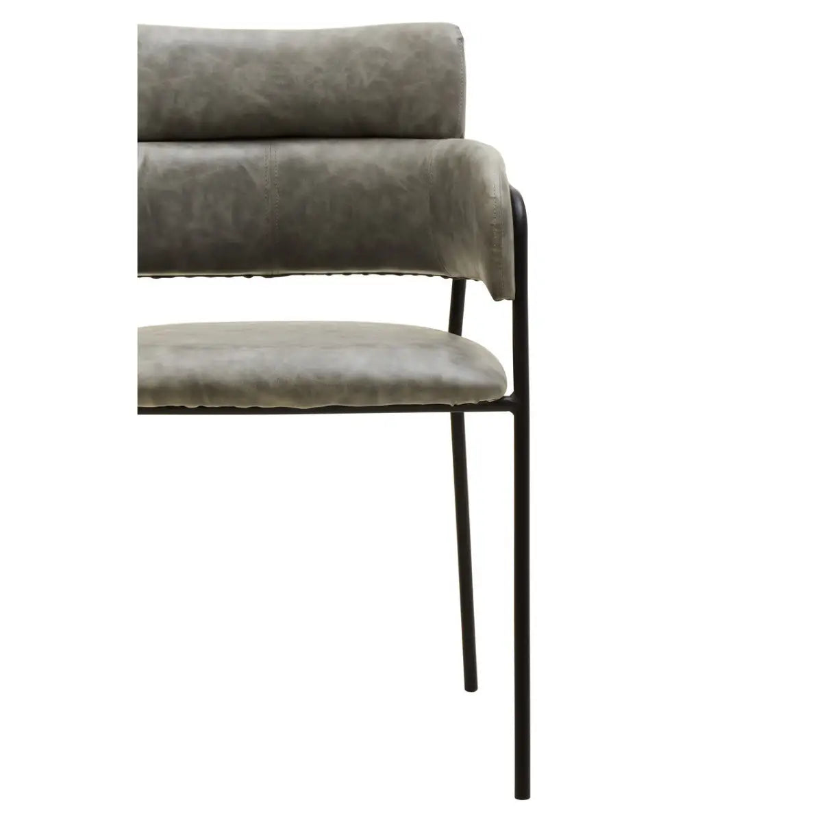 aRmanica ELECTERA GREY FAUX LEATHER DINING CHAIR  X2