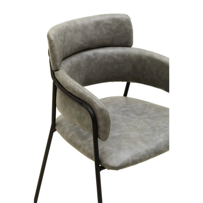 aRmanica ELECTERA GREY FAUX LEATHER DINING CHAIR  X2