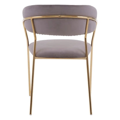 aRmanica ELECTERA MINK CHANNEL GOLD FINISH DINING CHAIR  X2