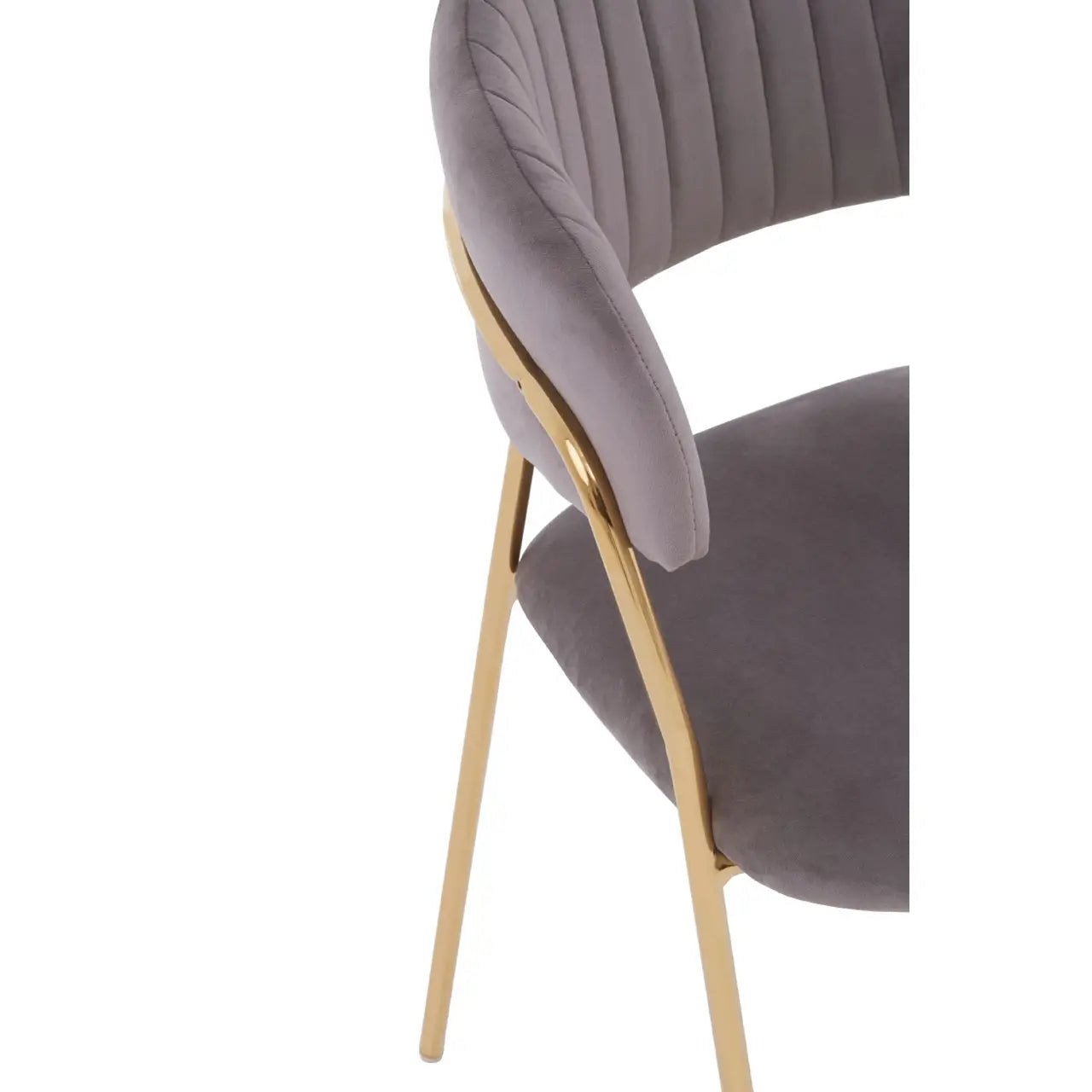 aRmanica ELECTERA MINK CHANNEL GOLD FINISH DINING CHAIR  X2