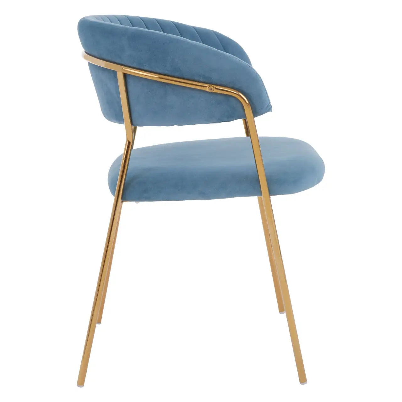 aRmanica ELECTERA BLUE CHANNEL GOLD FINISH DINING CHAIR  X2