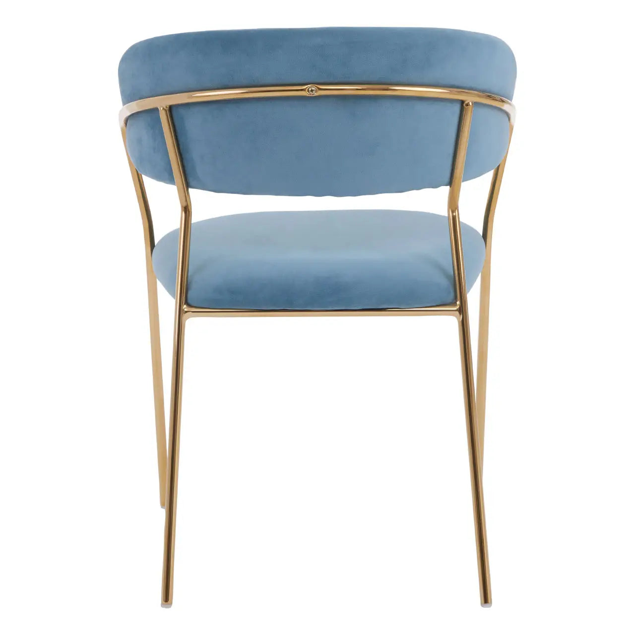 aRmanica ELECTERA BLUE CHANNEL GOLD FINISH DINING CHAIR  X2