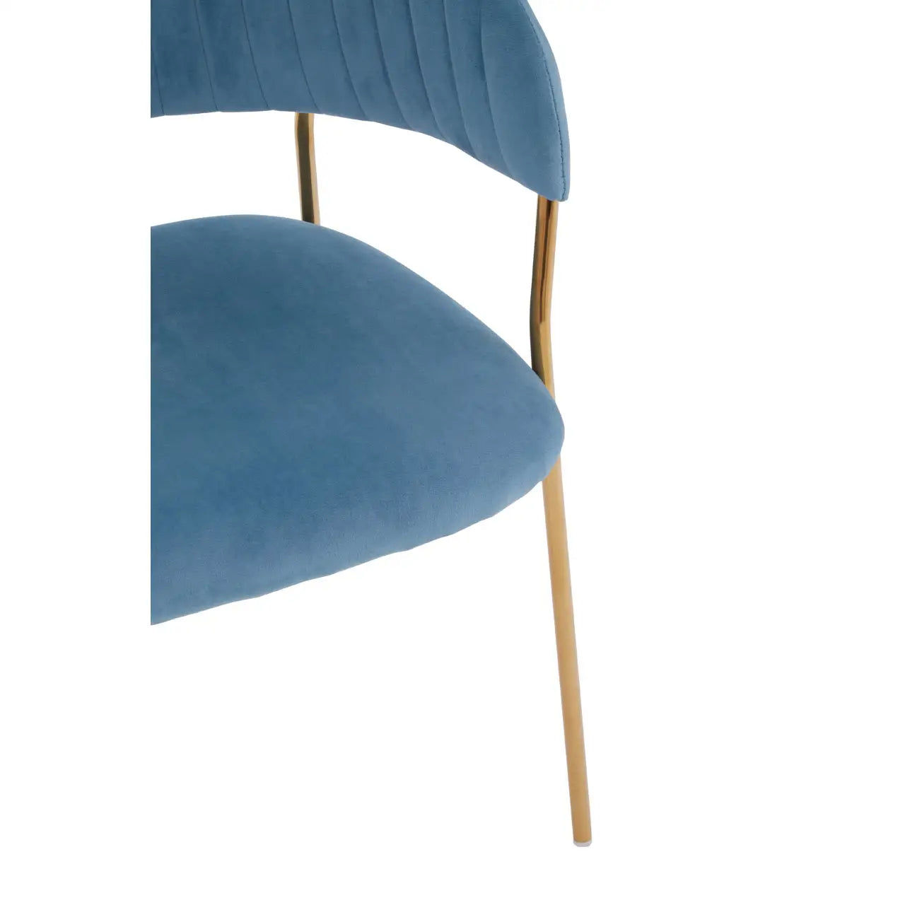 aRmanica ELECTERA BLUE CHANNEL GOLD FINISH DINING CHAIR  X2