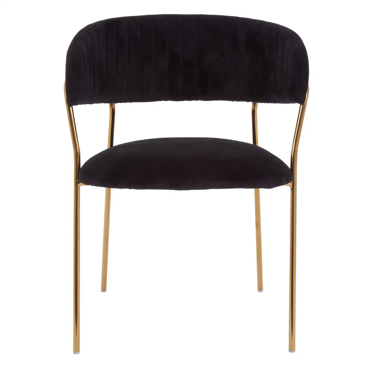 aRmanica ELECTERA BLACK CHANNEL GOLD FINISH DINING CHAIR  X2