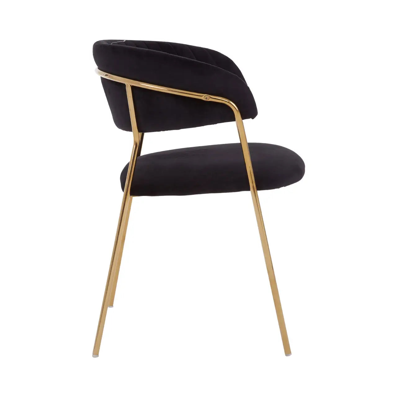 aRmanica ELECTERA BLACK CHANNEL GOLD FINISH DINING CHAIR  X2