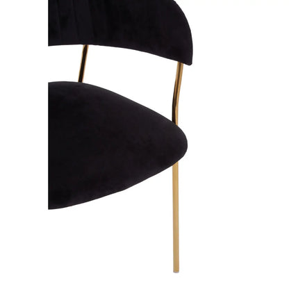 aRmanica ELECTERA BLACK CHANNEL GOLD FINISH DINING CHAIR  X2