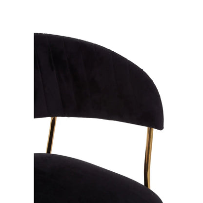 aRmanica ELECTERA BLACK CHANNEL GOLD FINISH DINING CHAIR  X2